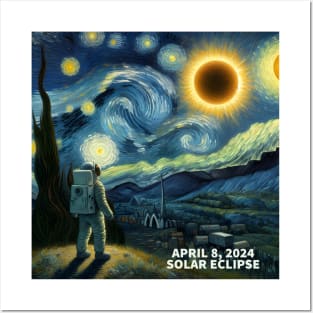 APRIL 8,2024 Solar Eclipse, vincent van gogh art style painting of the Eclipse Posters and Art